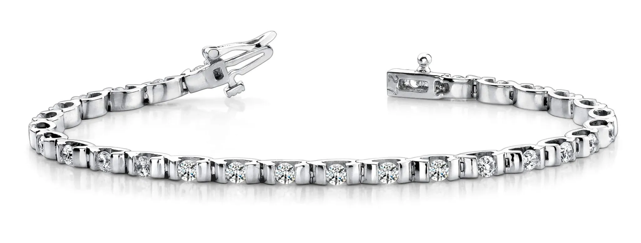 Tension Set Diamond Bracelet with 2.18 ct.(finished) 2.75mm