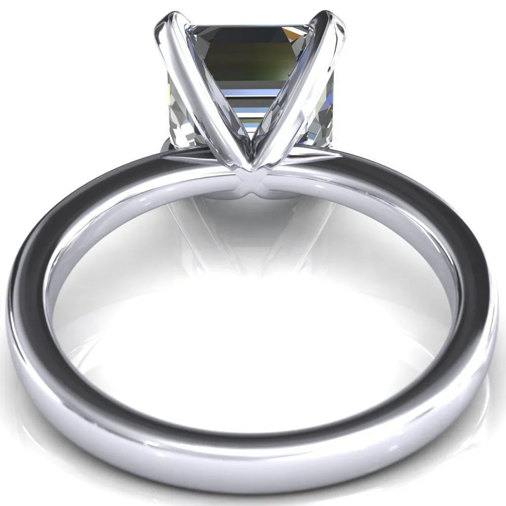Tessa Asscher Moissanite 4  Prong Pitched Shoulders Solitaire Engagement Ring