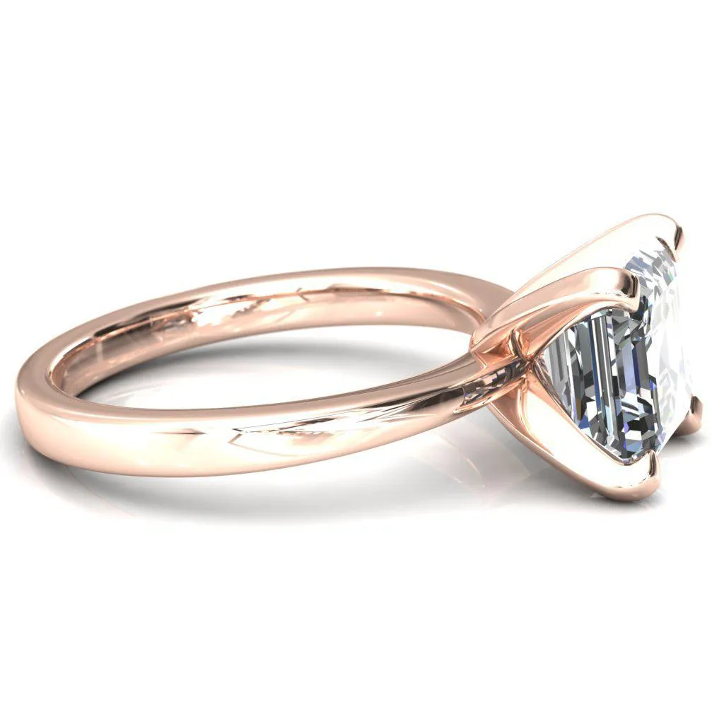 Tessa Asscher Moissanite 4  Prong Pitched Shoulders Solitaire Engagement Ring