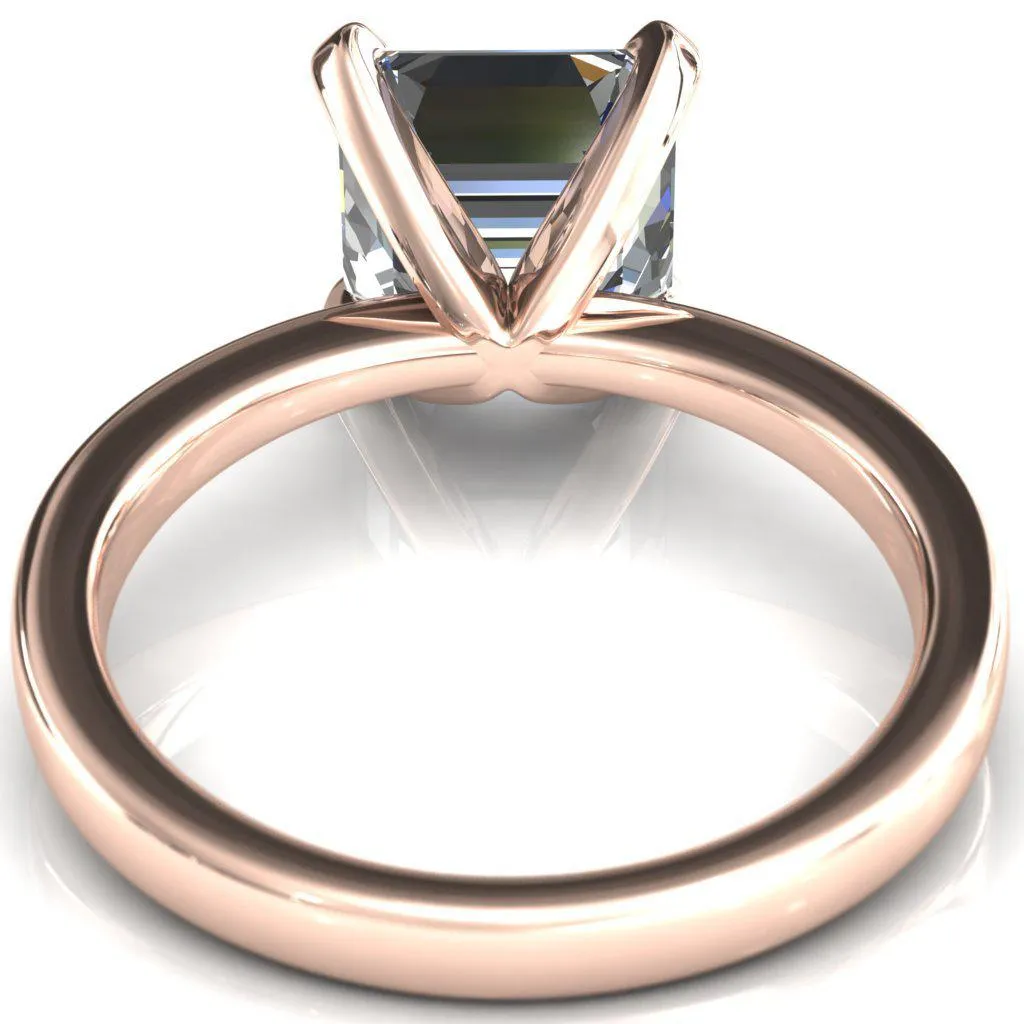 Tessa Asscher Moissanite 4  Prong Pitched Shoulders Solitaire Engagement Ring