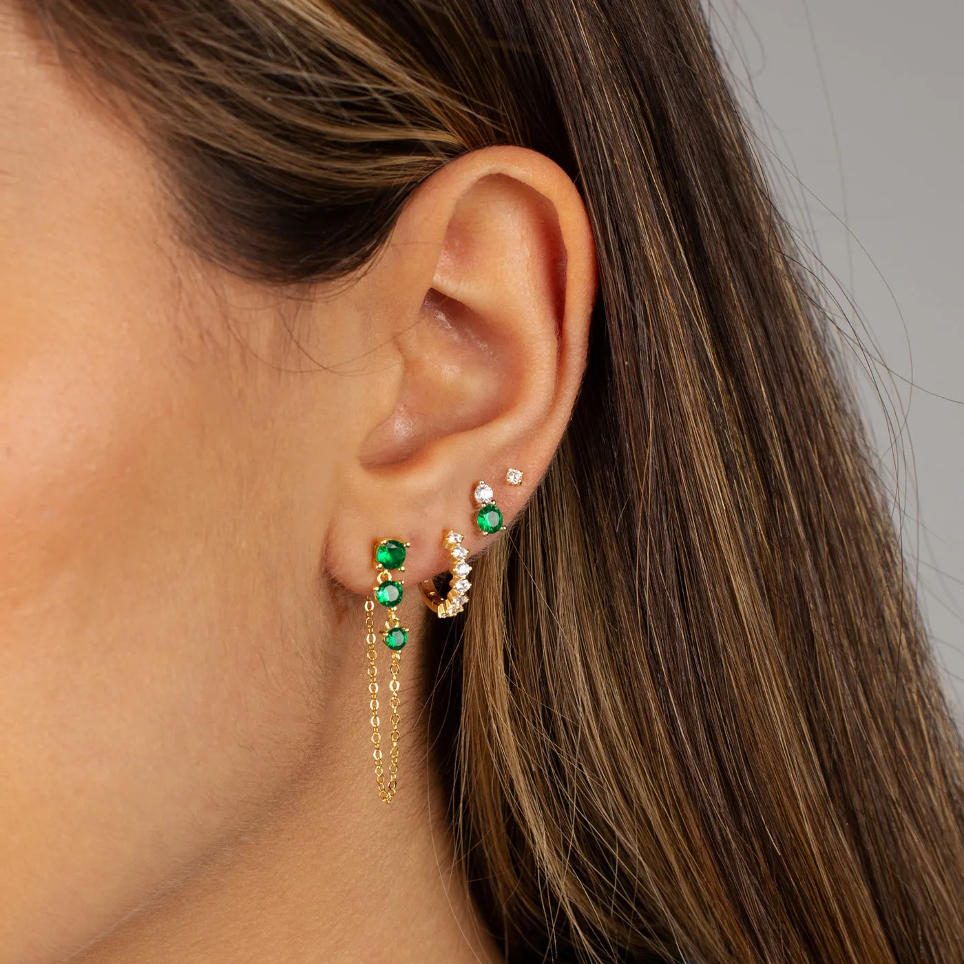 The Emerald & Gold Earring Combo Set