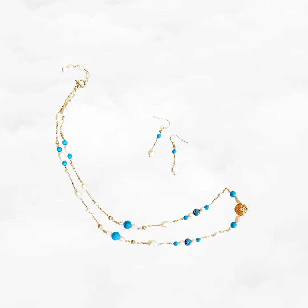 The Nine Turquoise and Pearl Necklace