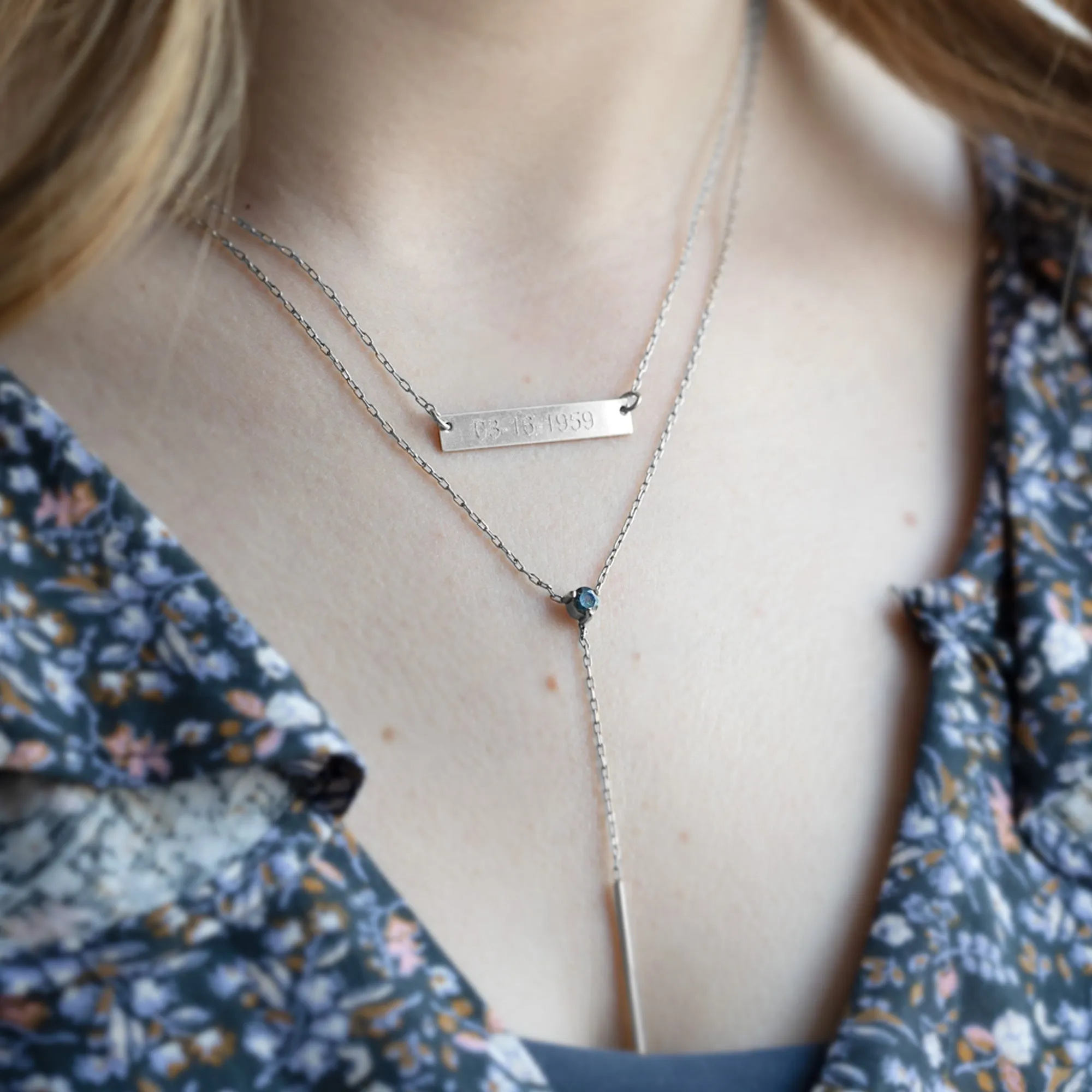 The Personalized Save the Date / Nameplate Necklace | Sterling Silver