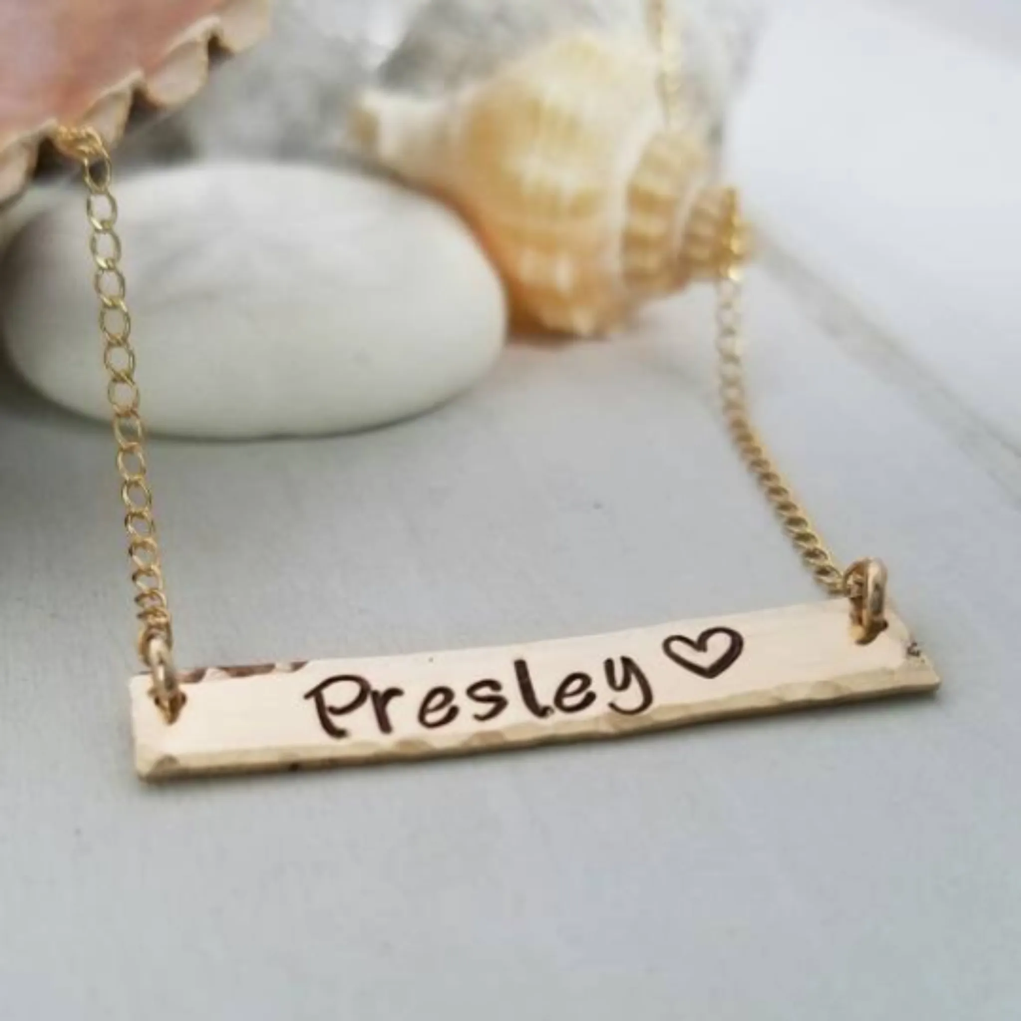 The "Presley" - Gold or Rose Gold Name Bar Necklace