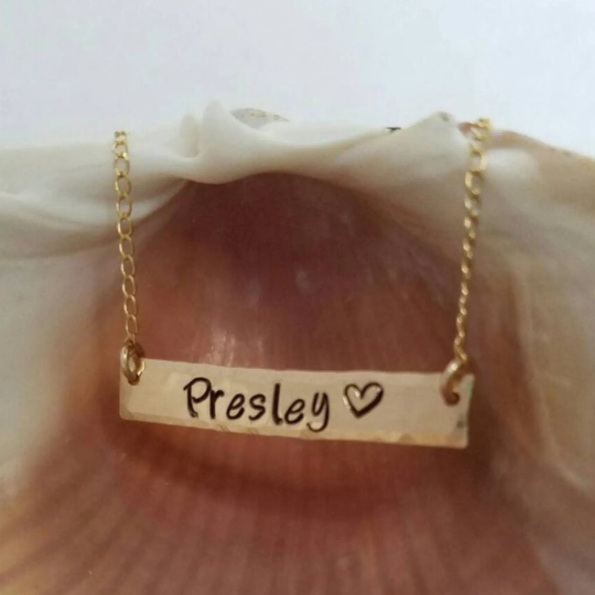 The "Presley" - Gold or Rose Gold Name Bar Necklace