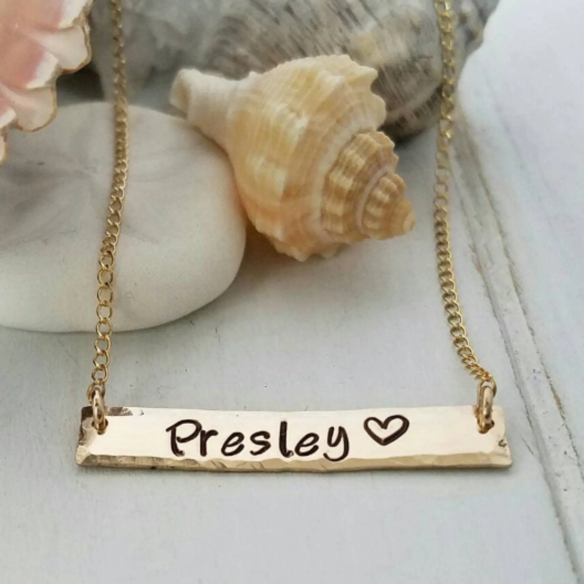The "Presley" - Gold or Rose Gold Name Bar Necklace