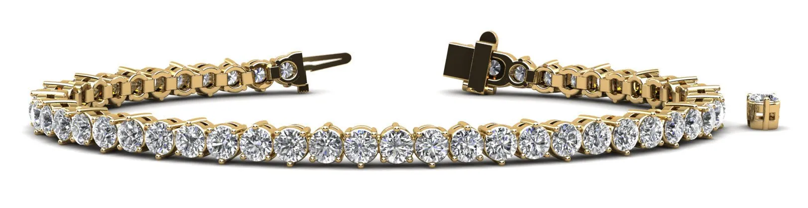 Three Prong Alternating Lab-Grown Diamond Tennis Bracelet with 3.48 ct.(finished) 2.5mm
