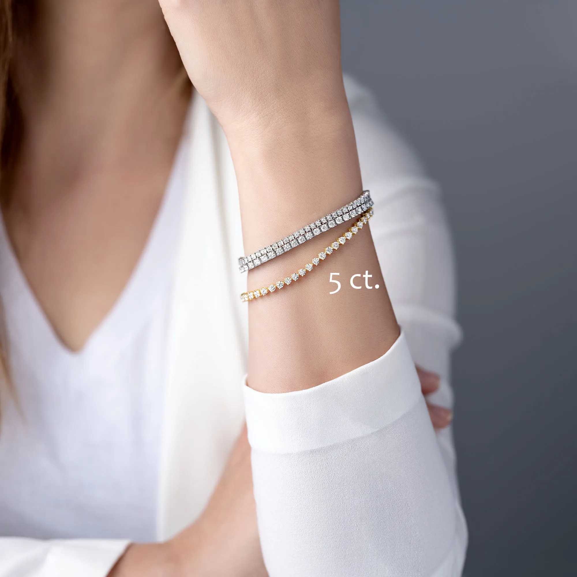 Three Prong Classic Diamond Tennis Bracelet