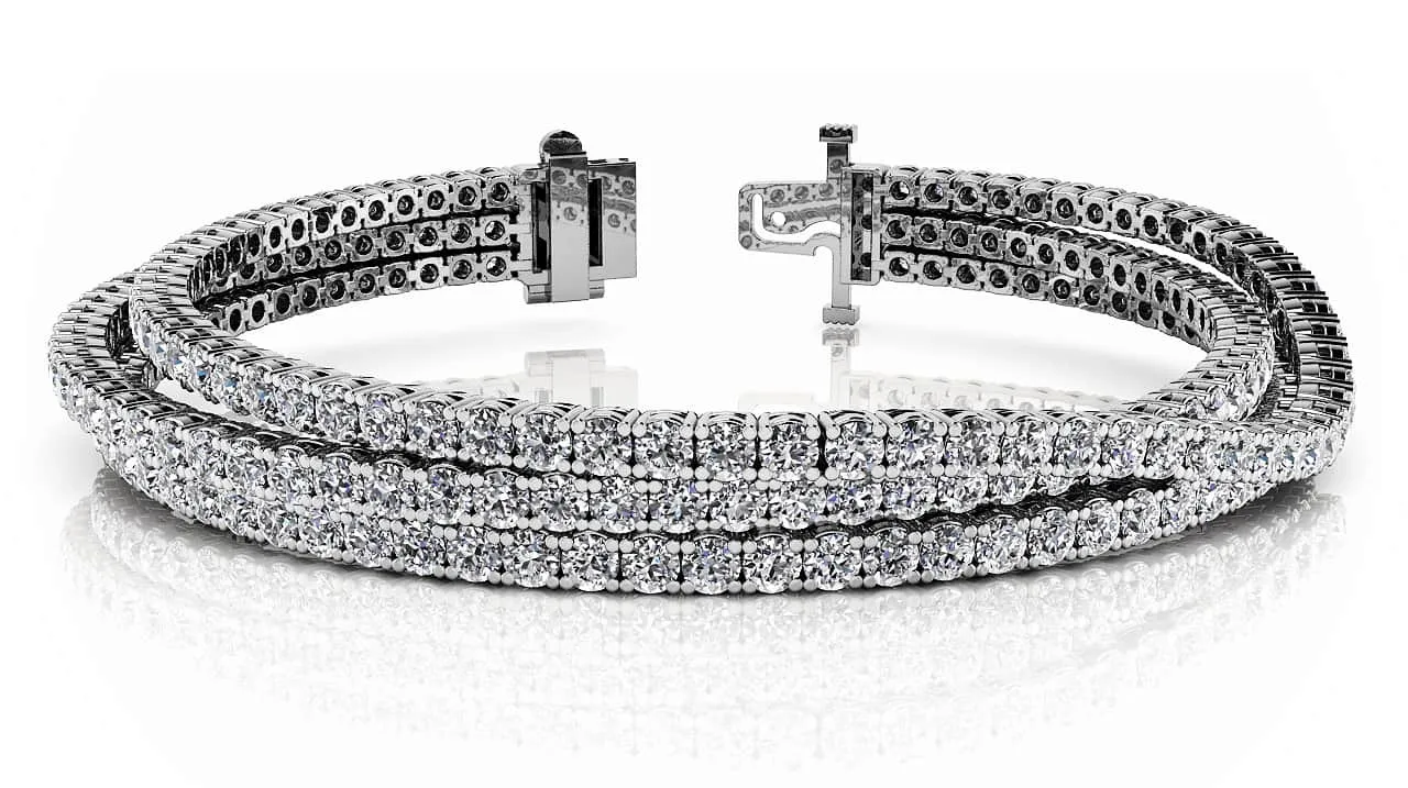 Three Rows Flexible Diamond Bracelet with 8.49 ct.(finished) 2.2mm