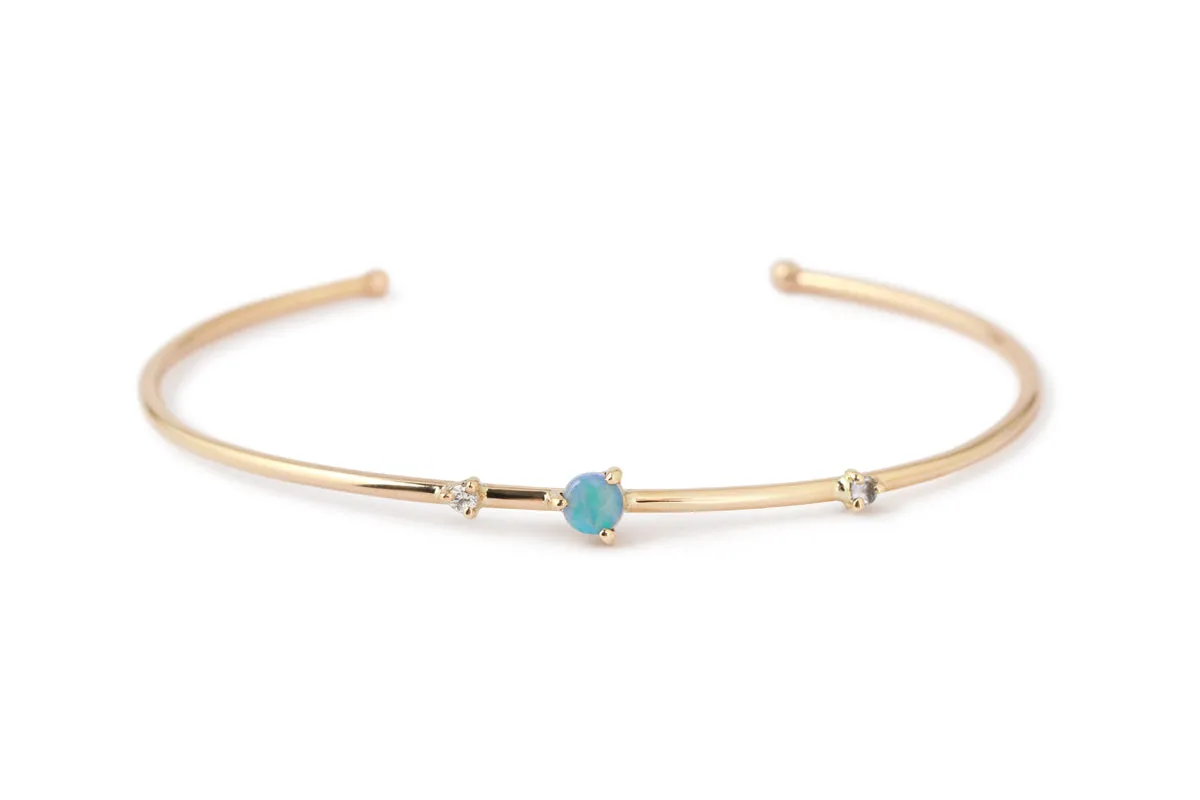 Three Stone Opal Cuff by WWAKE