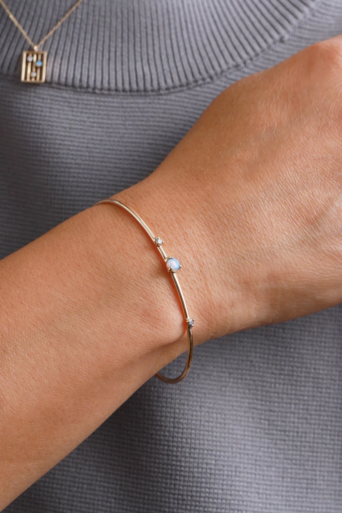 Three Stone Opal Cuff by WWAKE