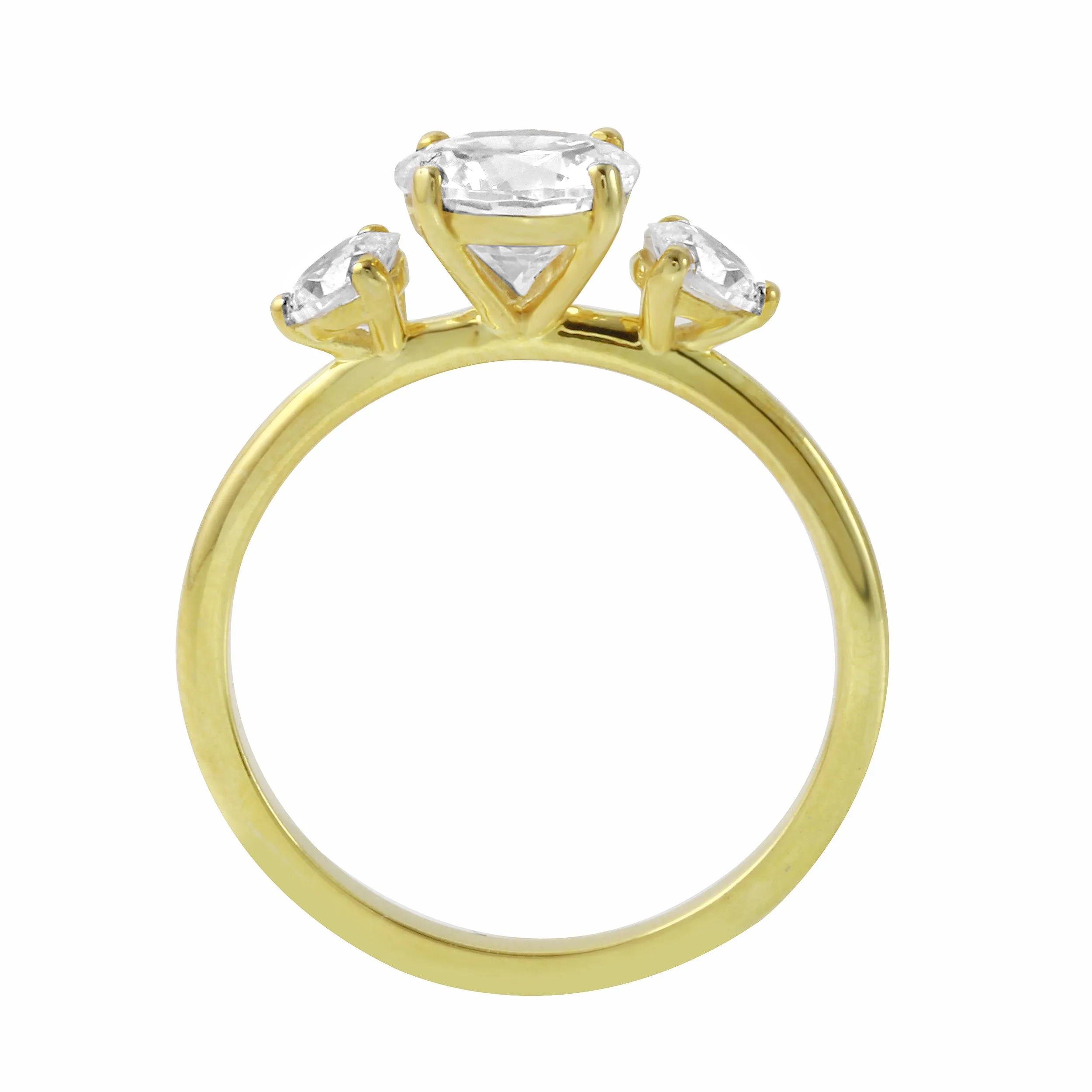 Three Stone Round Diamond Engagement Ring Setting