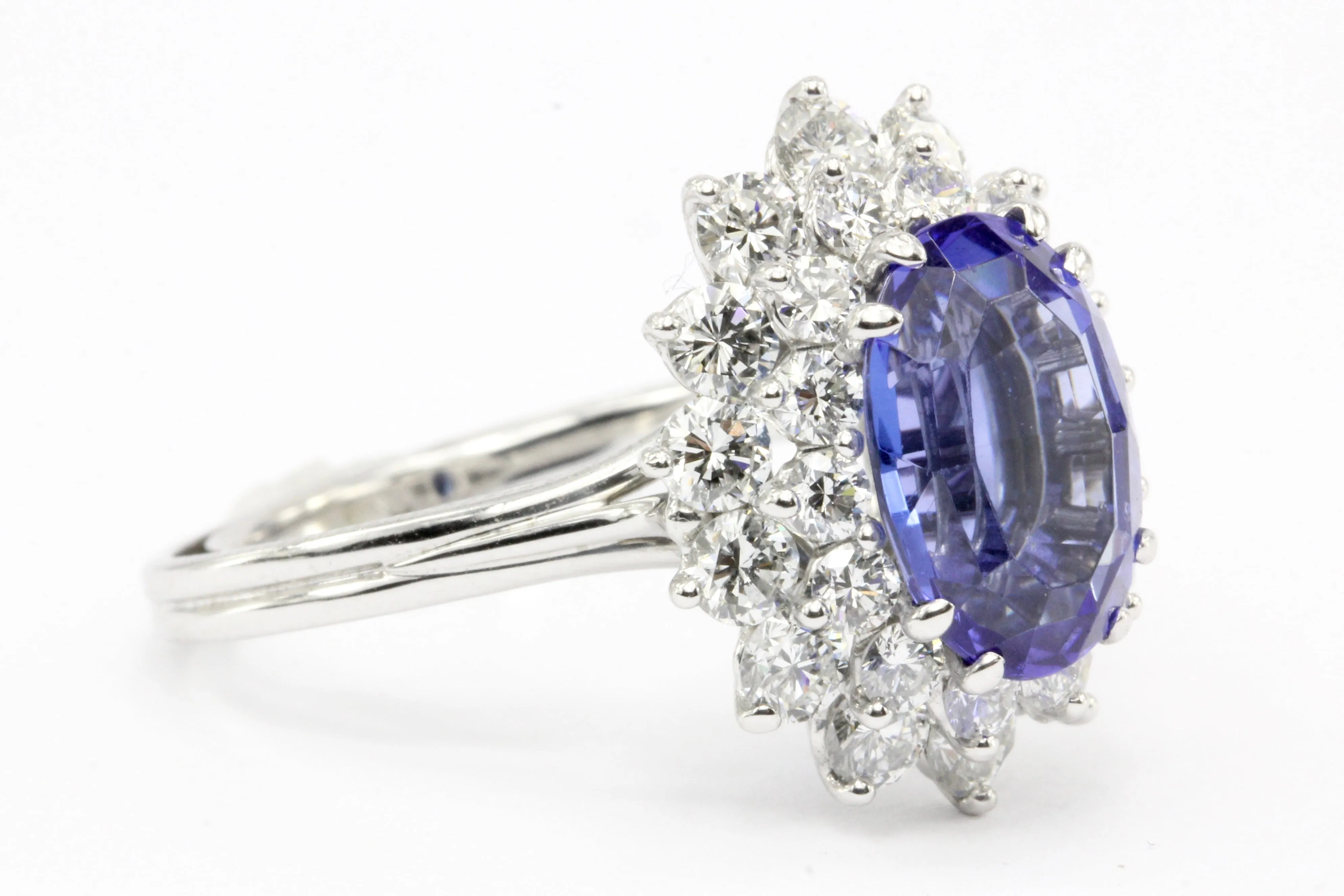 Tiffany & Co. Platinum 3.96ct Tanzanite and Diamond Ring