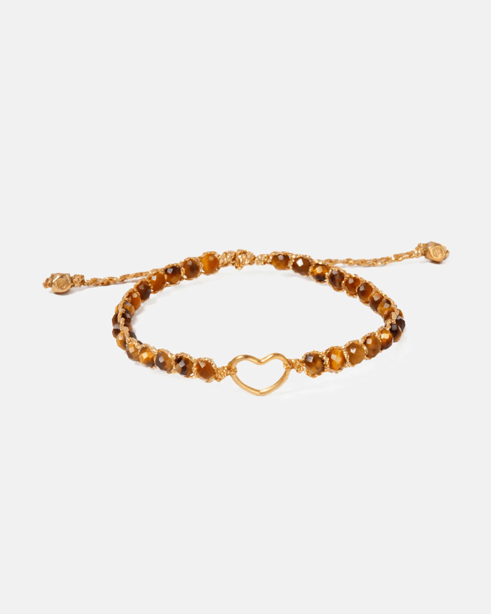 Tiger Eye Kids Bracelet Heart | Gold