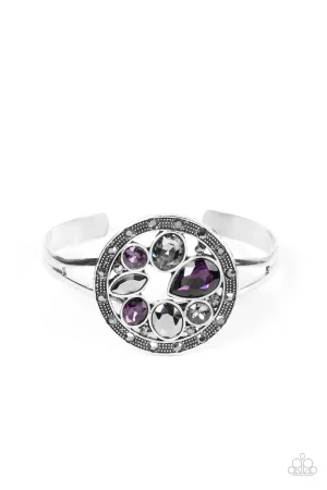 Time to Twinkle - Purple - and Hematite Gem Paparazzi Cuff Bracelet