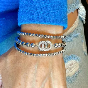 Together Forever Diamond & Baguette Beaded Bracelet Stack
