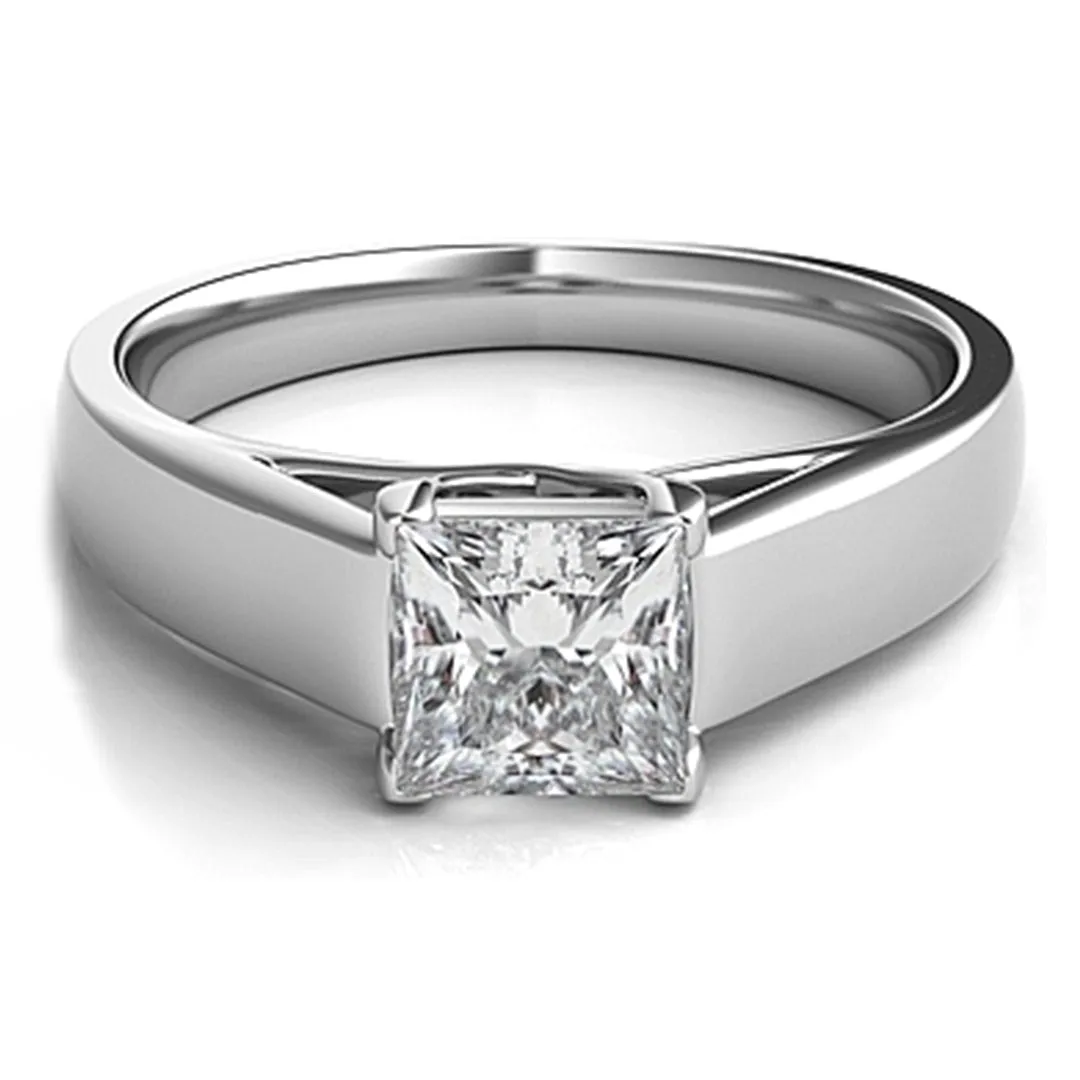 Trellis Princess Cut Solitaire Engagement Ring