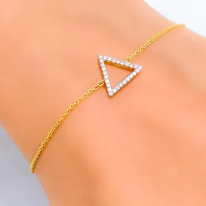 Trendy Triangular-Shaped Diamond   18k Gold Bracelet