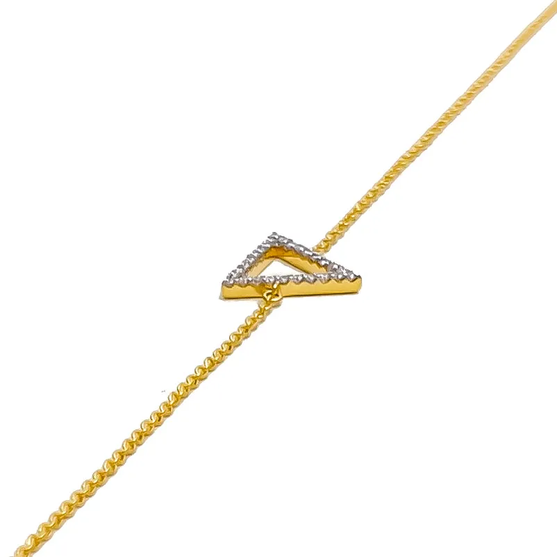 Trendy Triangular-Shaped Diamond   18k Gold Bracelet