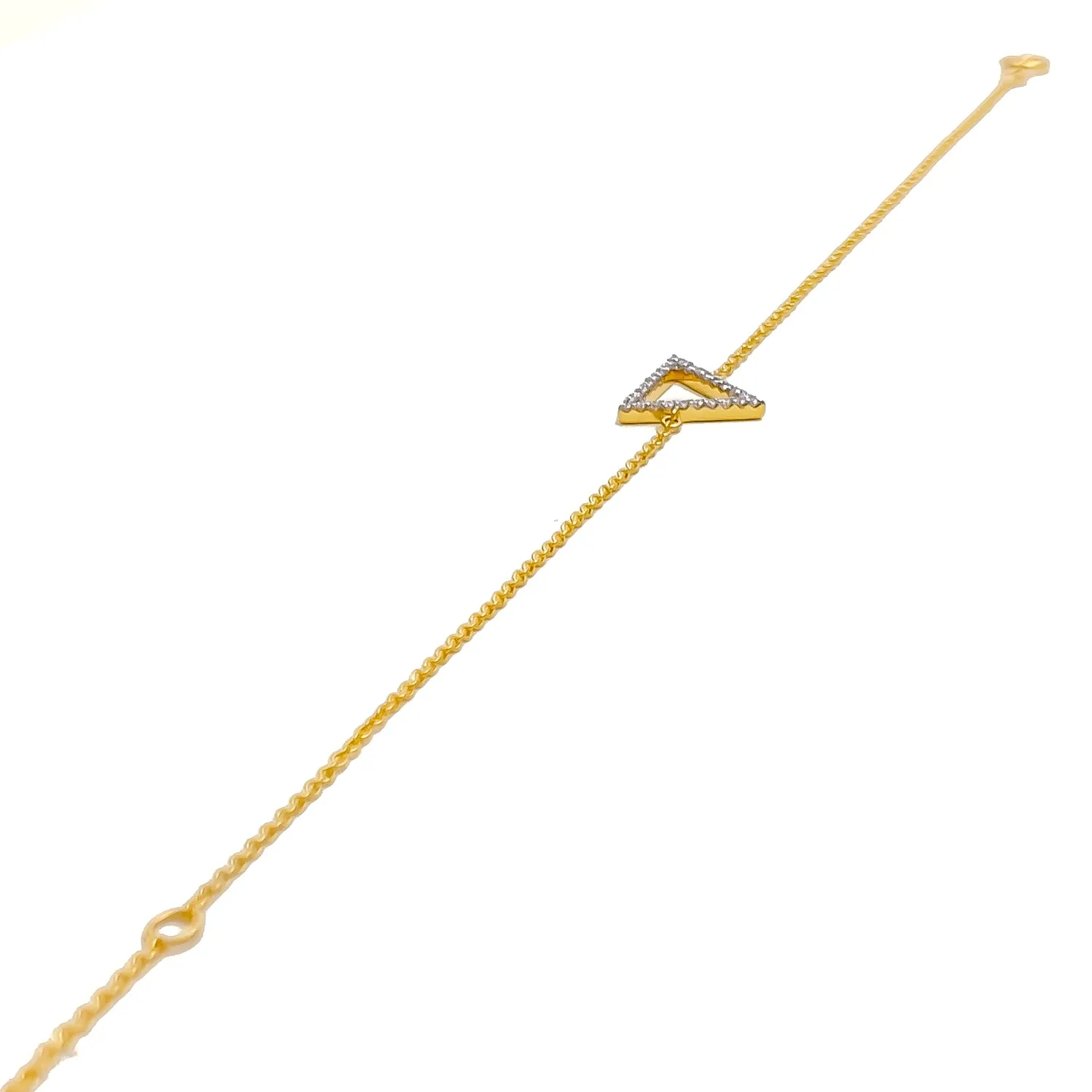 Trendy Triangular-Shaped Diamond   18k Gold Bracelet