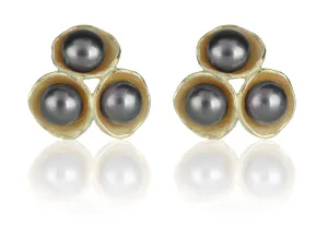 Tri-Pod Pearl Earrings