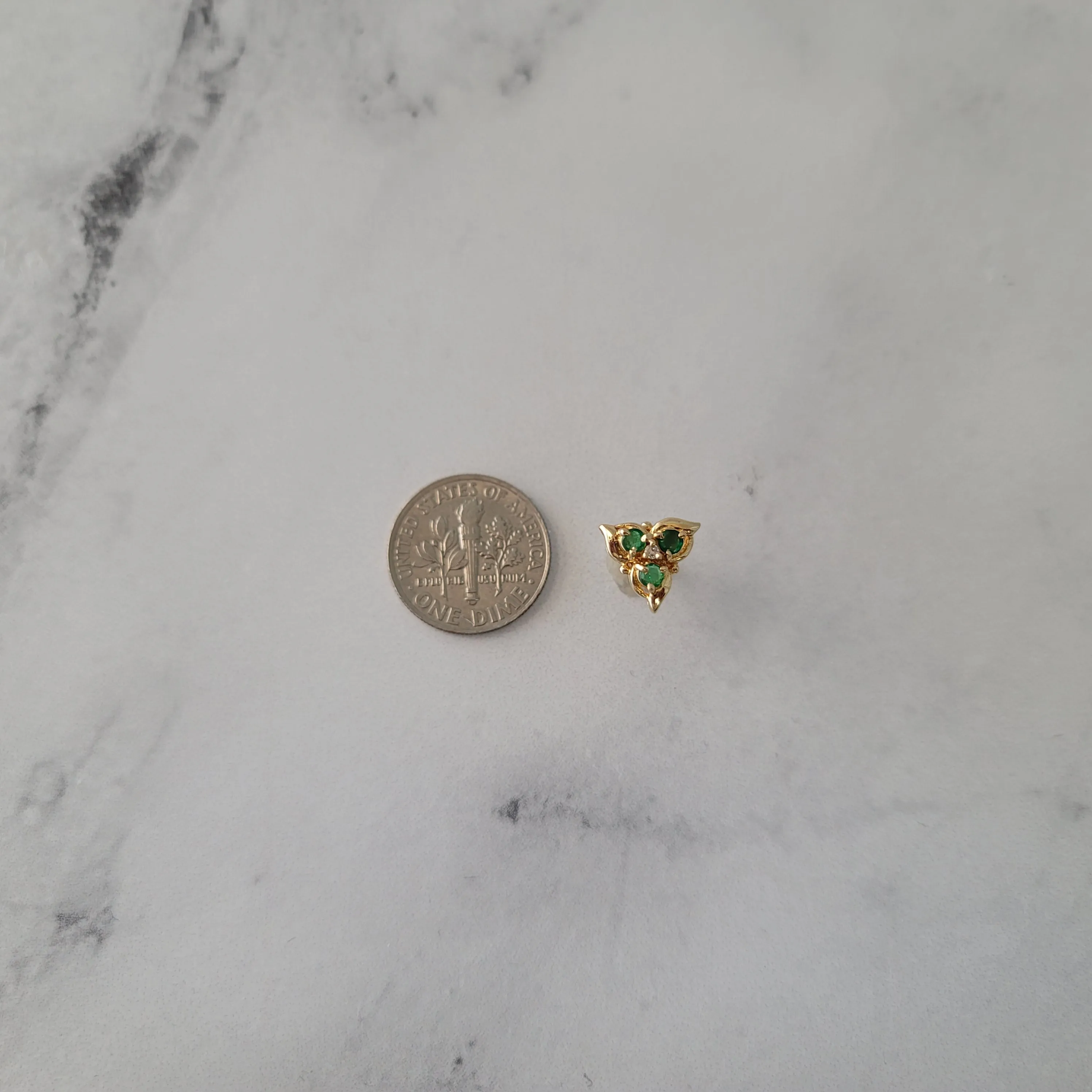 Triangle Shaped Emerald Stud Earrings