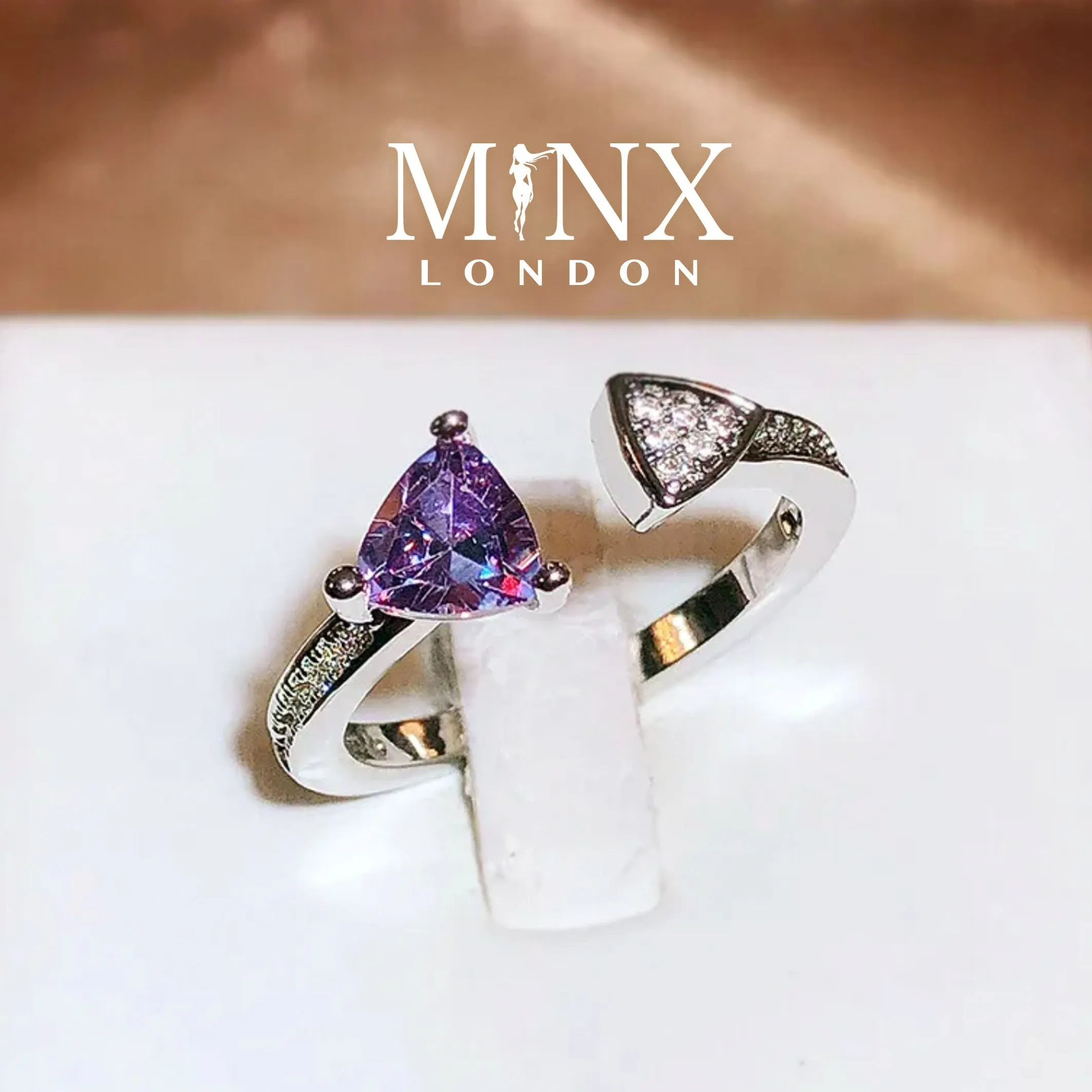 Trilliant Cut Ring | Purple Diamond Ring | Purple Diamond Engagement Ring | Purple Amethyst Ring | Purple Sapphire Ring | Purple Gem Ring