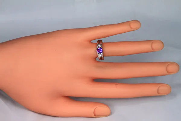 Trilliant Cut Tanzanite Ring With Intense Blue Violet Color Weighs 1.16 Carats