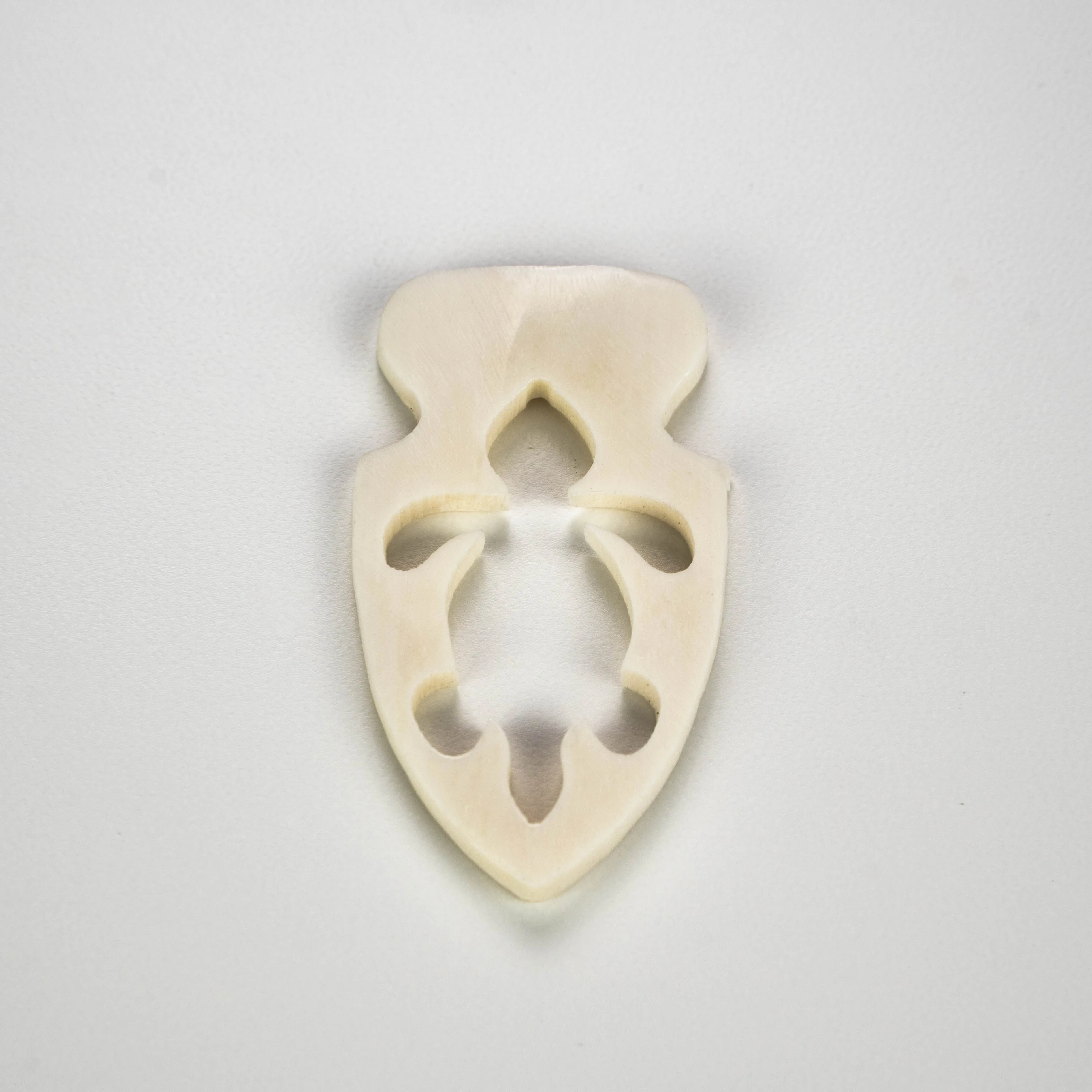 Turtle Pendant, Cow Bone, Hand Carved for Necklaces, Chokers, Broaches, Armbands, Regalia and Decorations