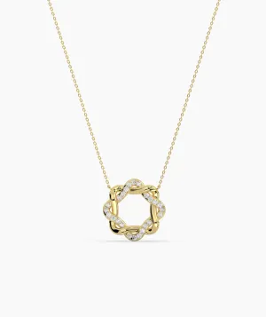 Twisted Gold & Diamond Necklace