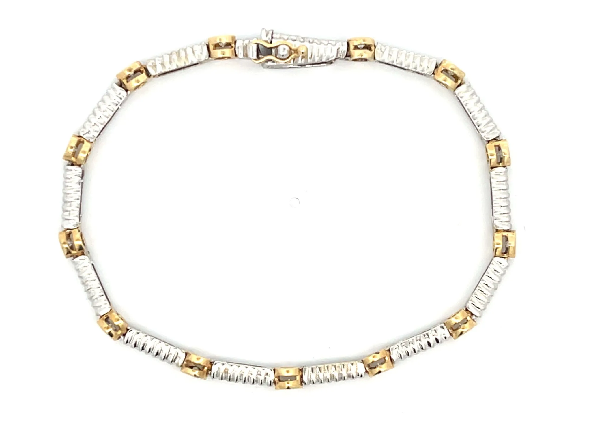 Two Toned Diamond Bracelet in 14k Gold