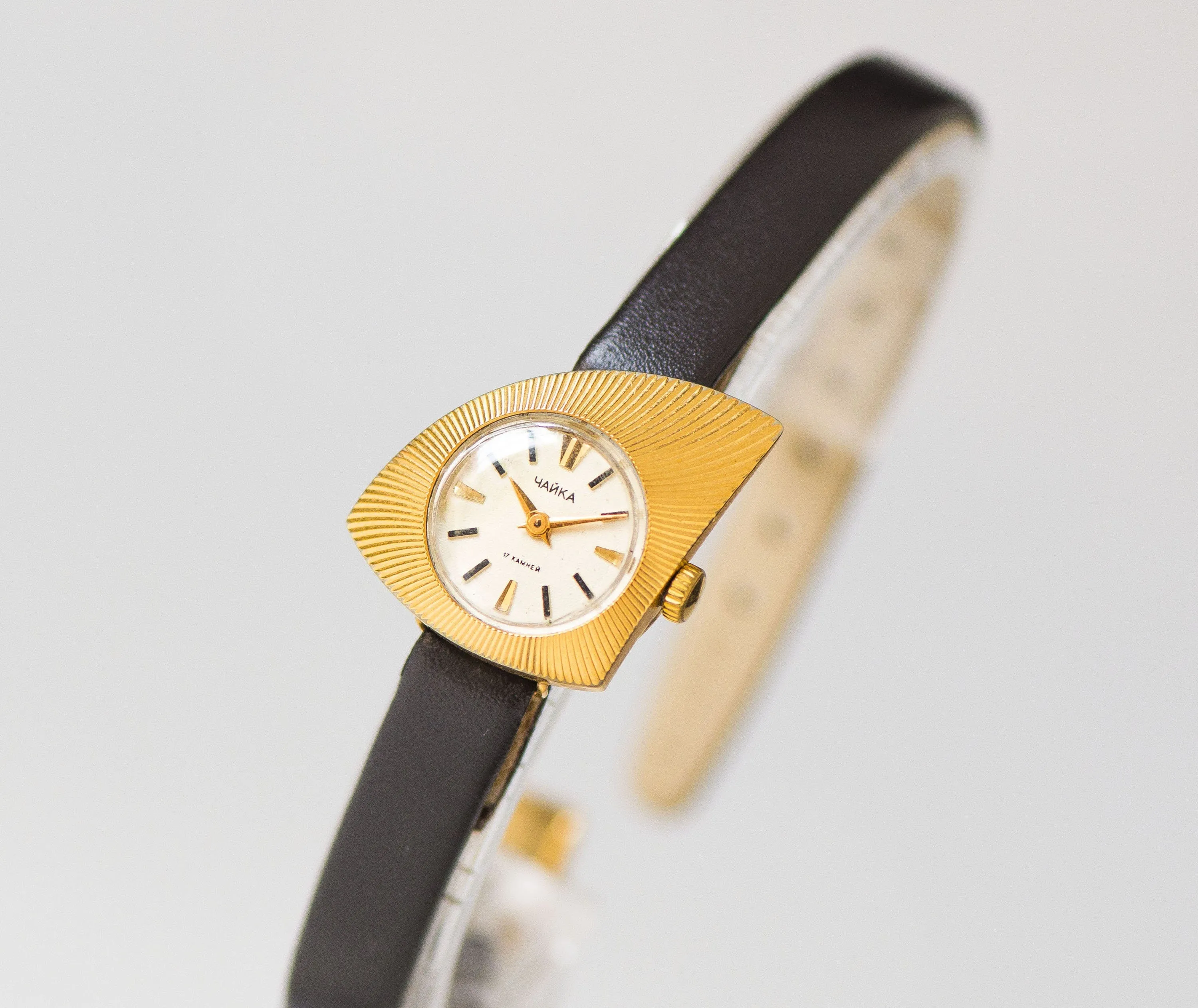 Unique women watch Wizard Girl Seagull 4 bezels for one watch case, vintage micro watch gold plated sunburst super rare jewelry set wood box