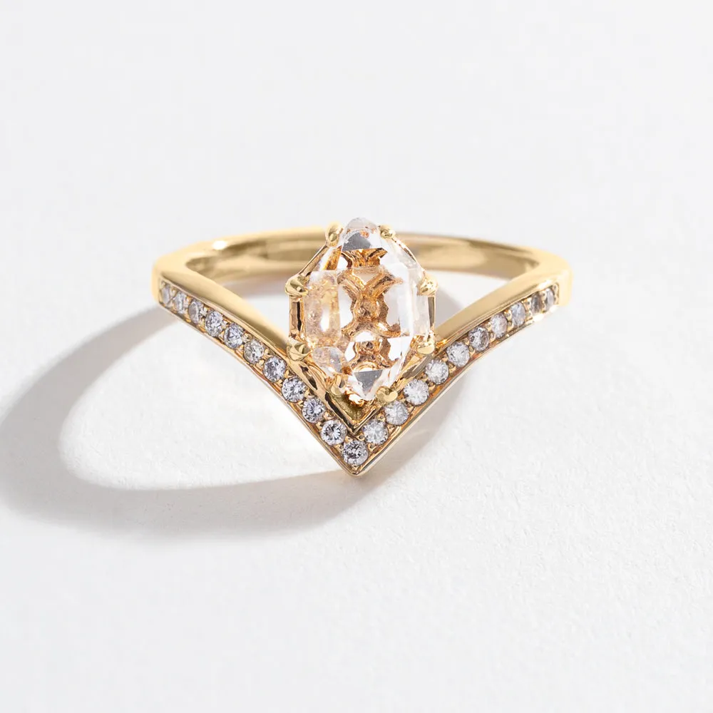VENUSIAN RING | 14K GOLD | HERKIMER & DIAMOND