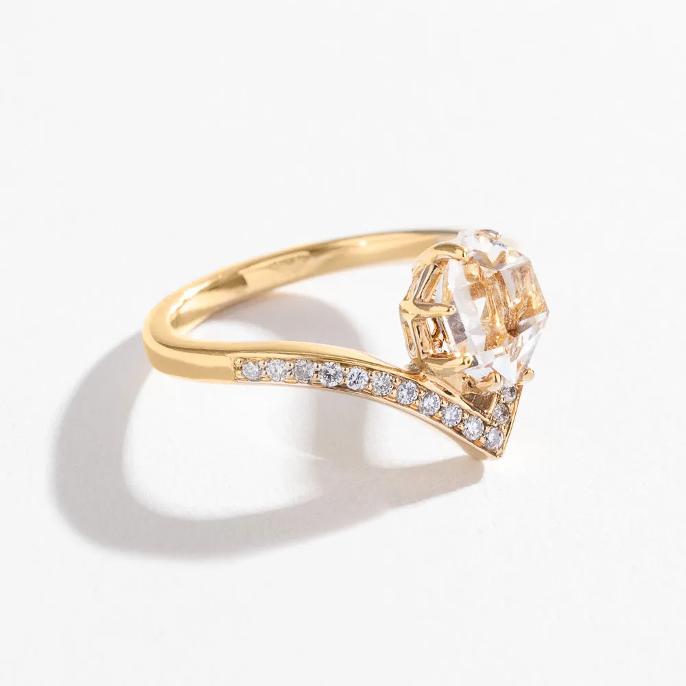 VENUSIAN RING | 14K GOLD | HERKIMER & DIAMOND