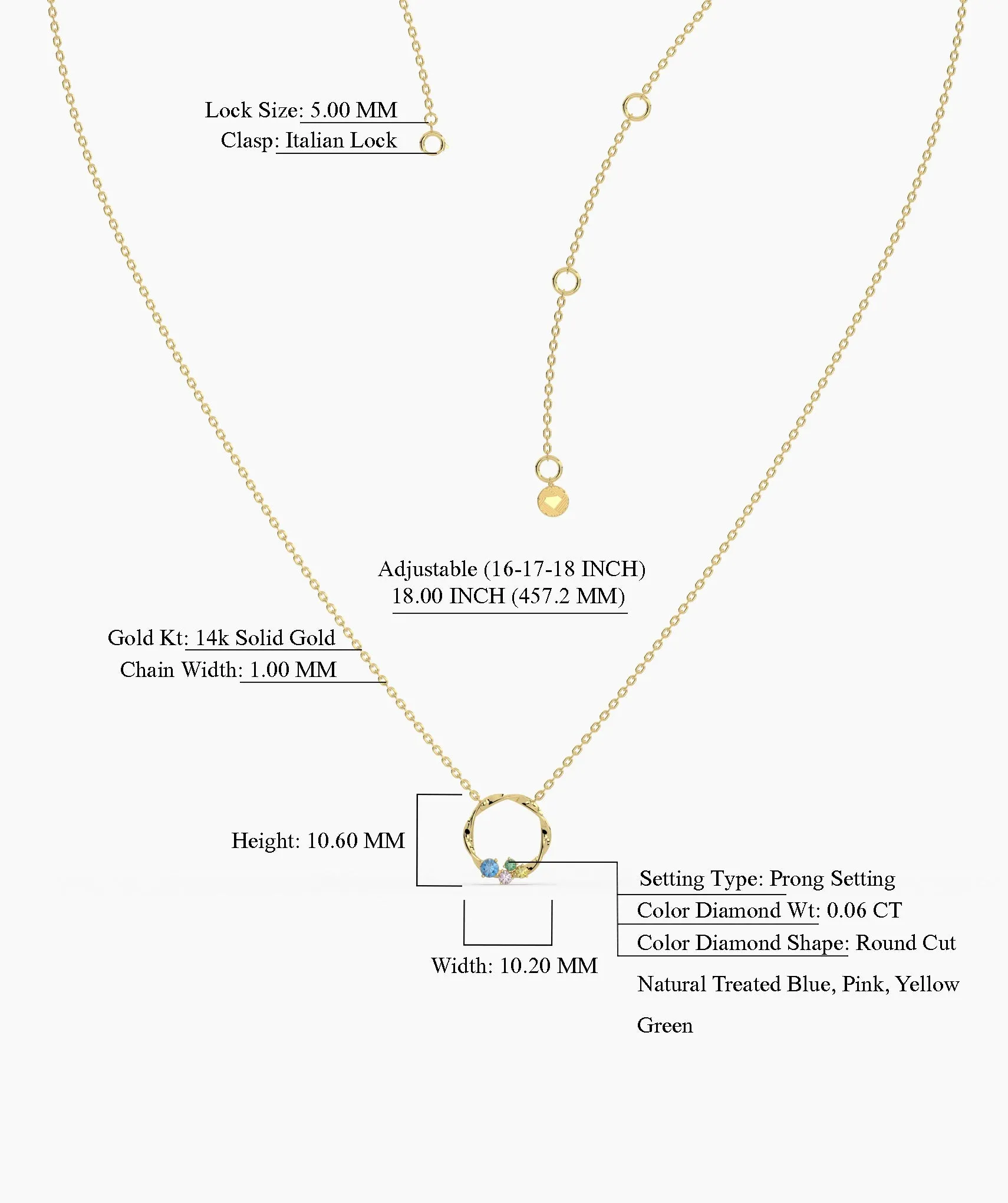 Vibrant Harmony Gold Wreath Necklace