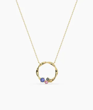 Vibrant Harmony Gold Wreath Necklace