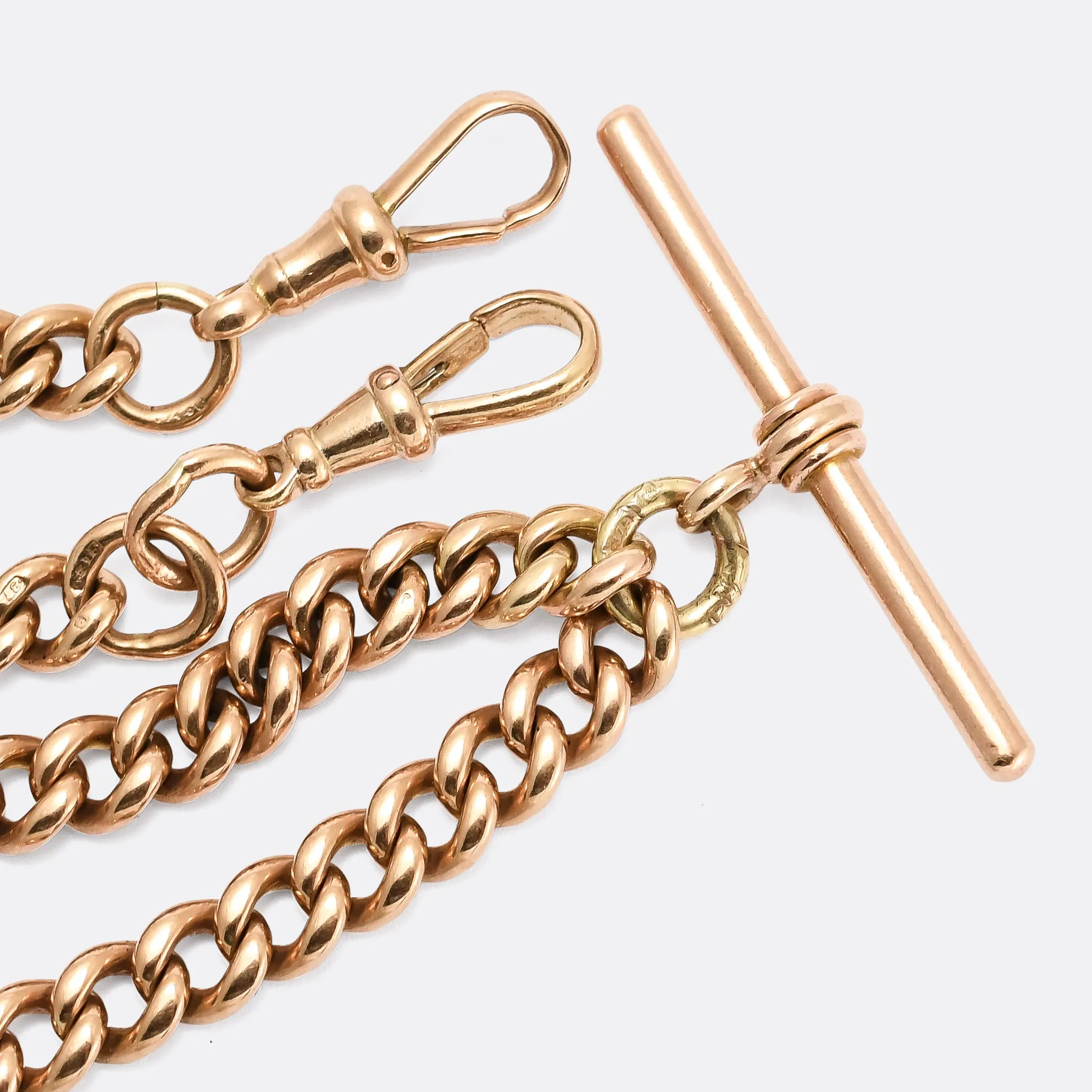 Victorian 9k Gold Double Albert Chain