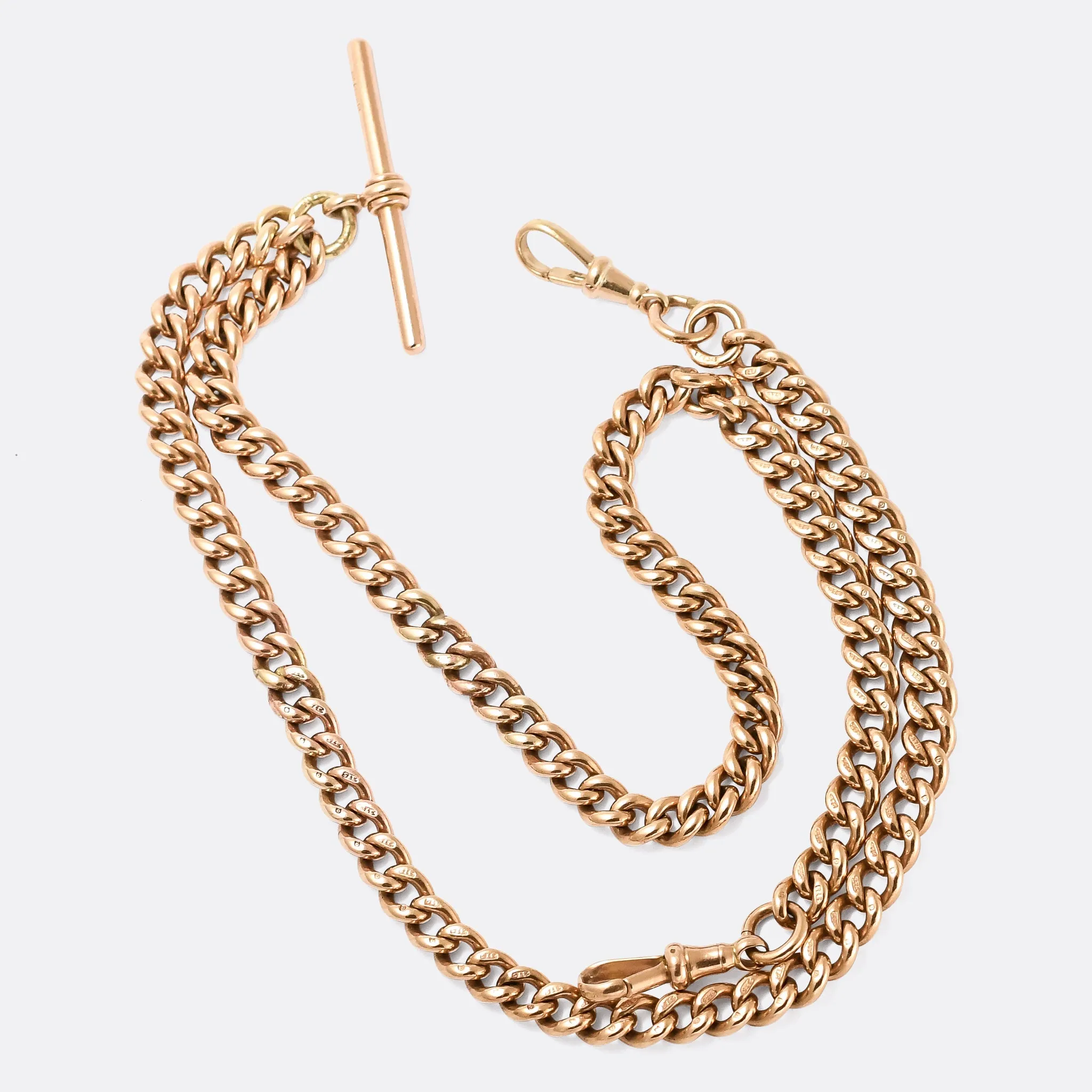 Victorian 9k Gold Double Albert Chain