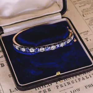 Victorian Diamond & Sapphire Bangle