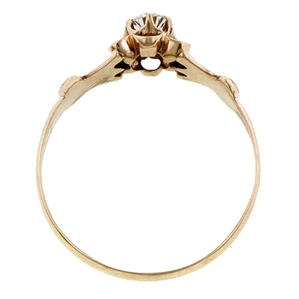 Victorian Solitaire Diamond Ring, Old Euro 0.16ct