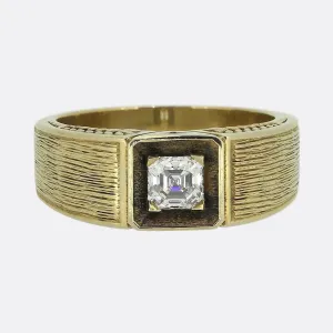 Vintage 0.56 Carat Asscher Cut Diamond Ring