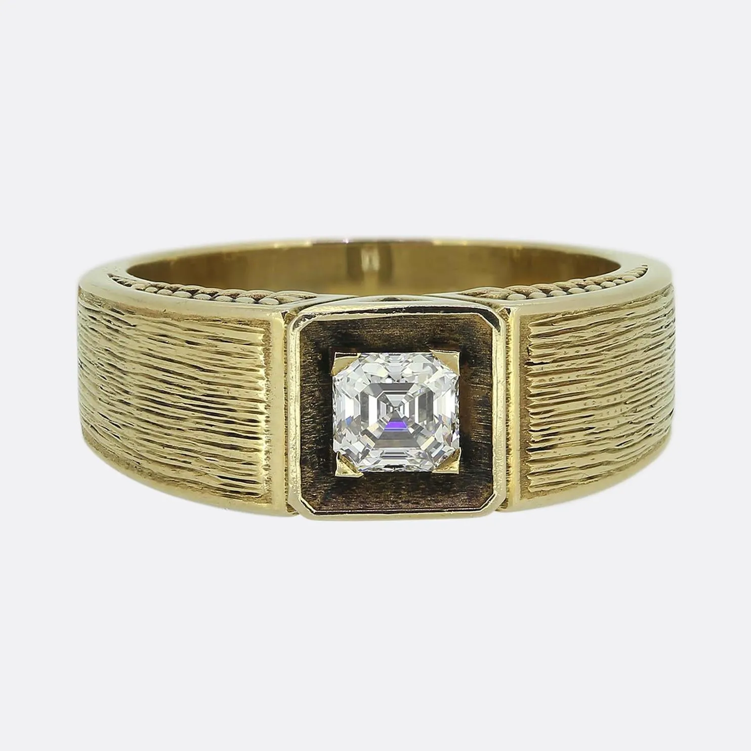 Vintage 0.56 Carat Asscher Cut Diamond Ring