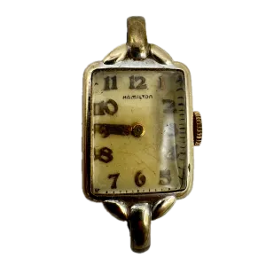 Vintage 14.5mm Hamilton Cocktail Ladies Mechanical Wristwatch 721 14k White GF