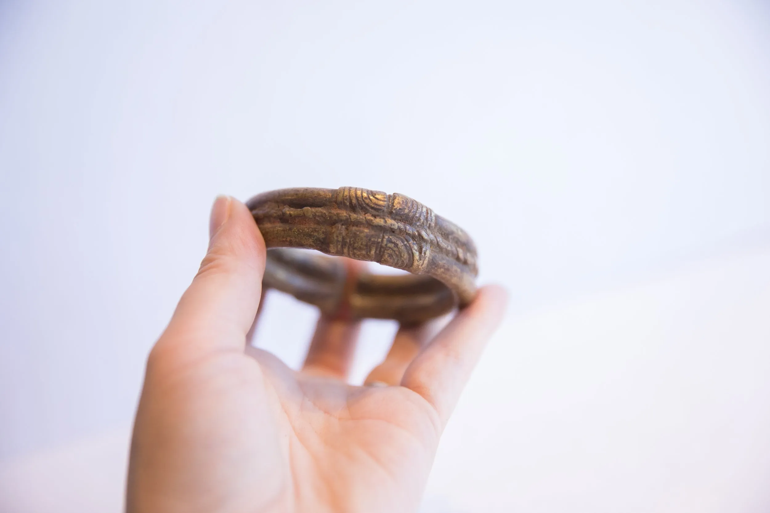 Vintage African Bronze Cuff Bracelet