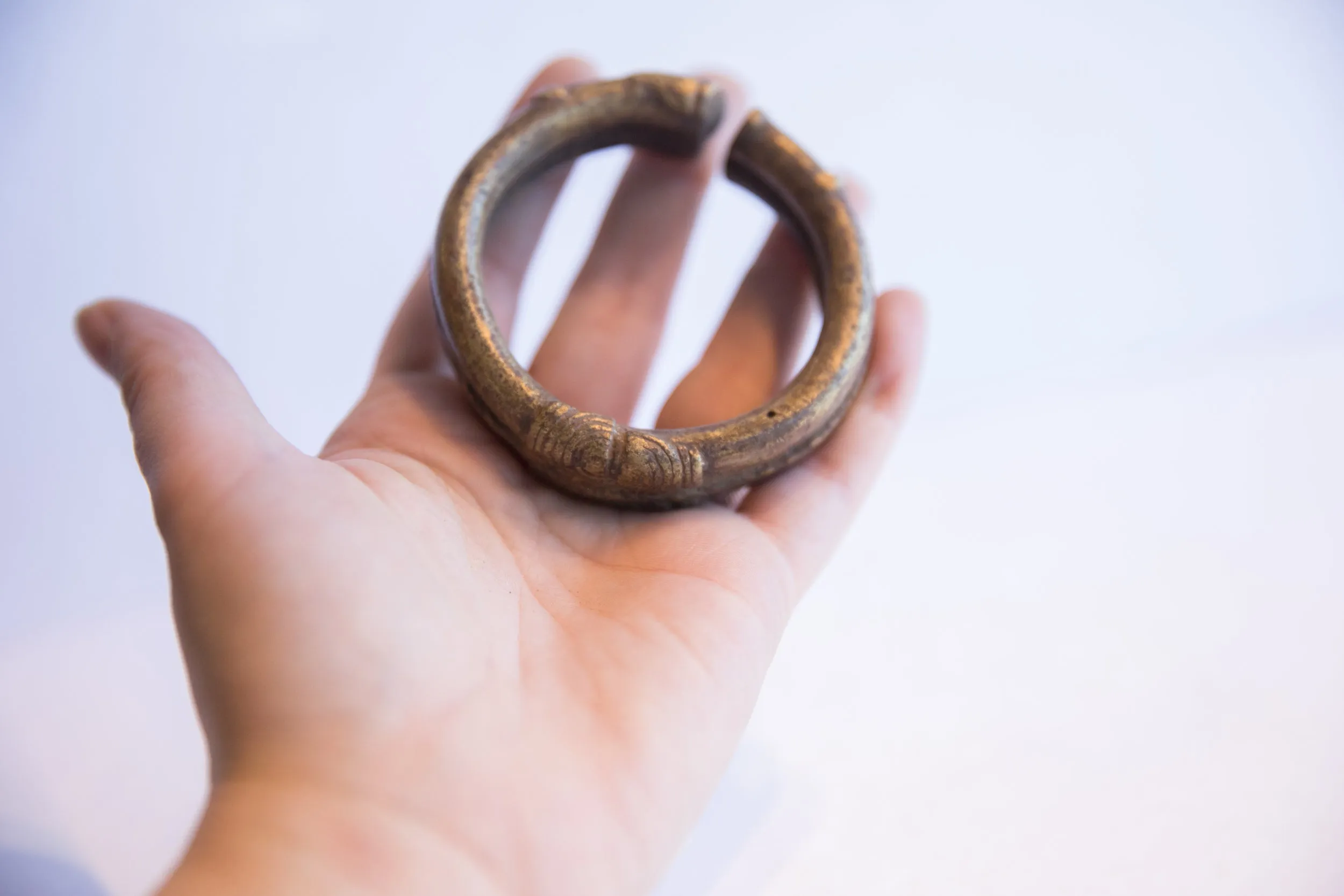 Vintage African Bronze Cuff Bracelet