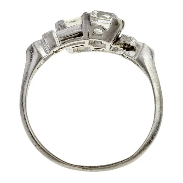 Vintage Asscher Cut Bypass Toi et Moi Ring