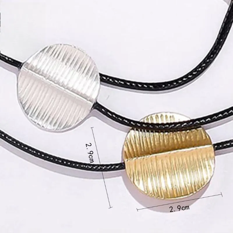Vintage Chains On the Neck Necklace Round Geometric Choker Costume Jewelry for Women
