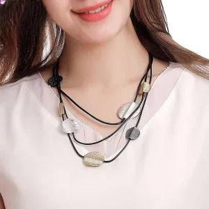 Vintage Chains On the Neck Necklace Round Geometric Choker Costume Jewelry for Women