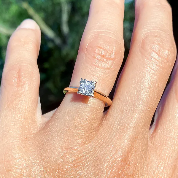 Vintage Diamond Solitaire Engagement Ring, Transition Round Brilliant 0.51ct.