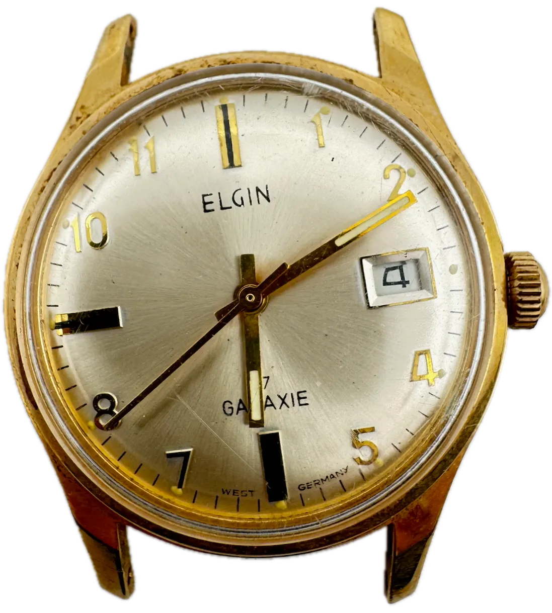 Vintage Elgin Galaxie Men's Mechanical Wristwatch R73 West GermanyGold Tone